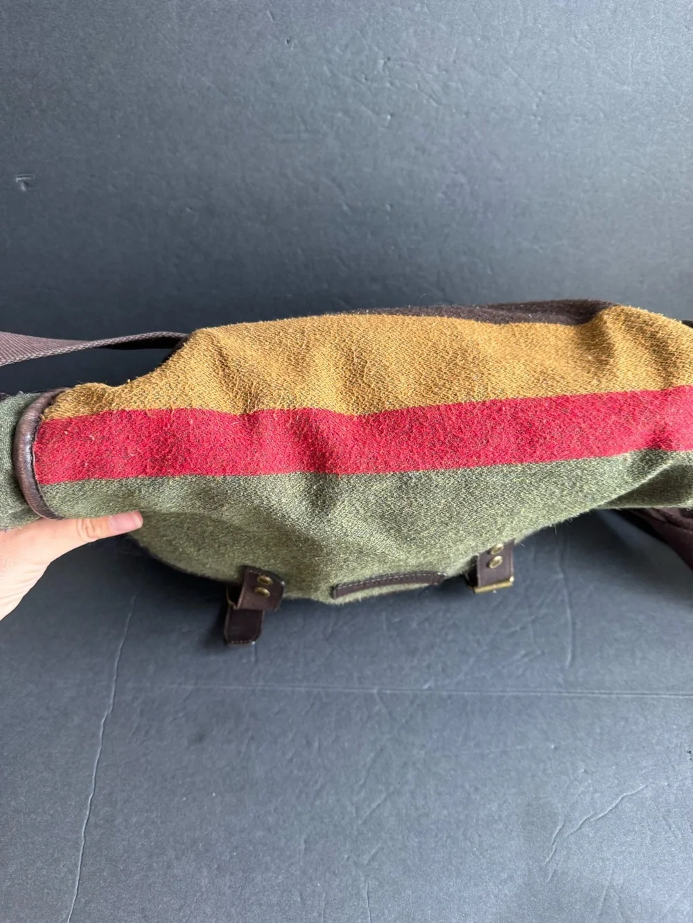 Barbour‎ Messenger Bag Blanket Wool Striped Crossbody Briefcase Work Unisex Mens